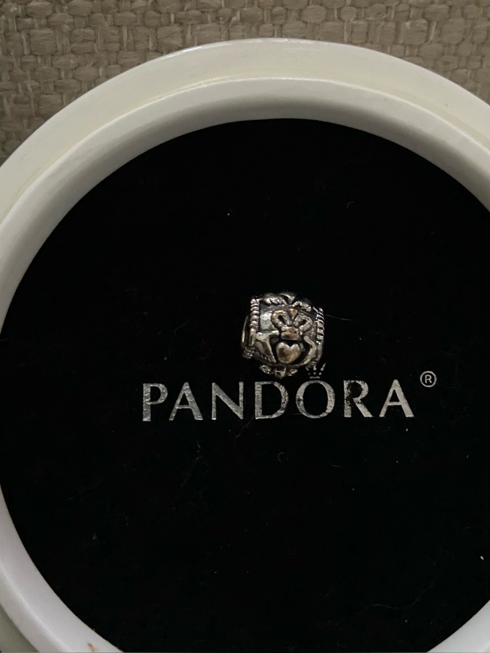 Pandora Silver Heart & Bow Spacer Charm - Silver
